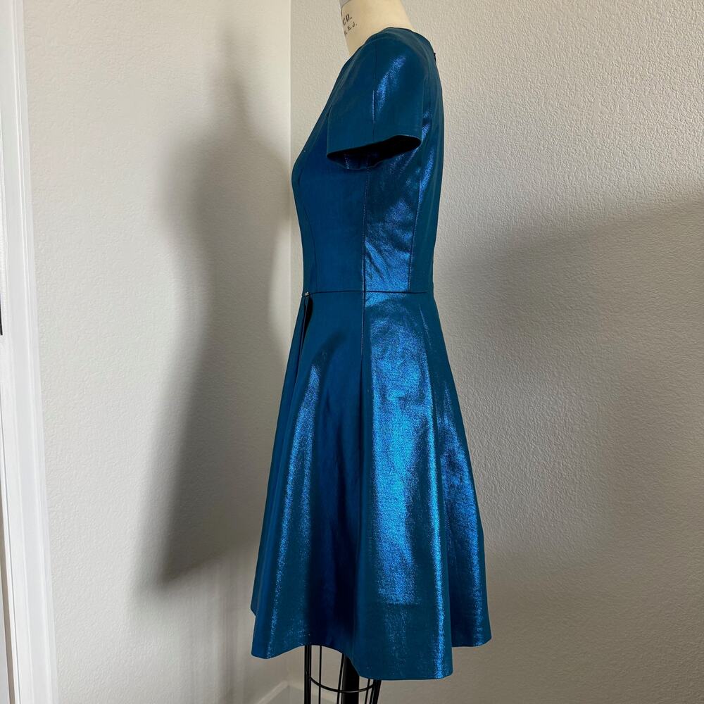 Monarri | Irridescent Blue Fit & Flare Dress size 36 European (4/6 U.S.) - Picture 4 of 12
